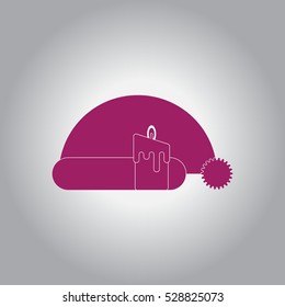 Santa hat Vector illustration Santa hat and candle