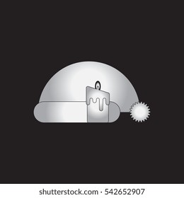 Santa hat Vector illustration Santa hat and candle