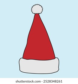 Santa Hat Vector Illustration. Santa Claus Hat. Merry Christmas.