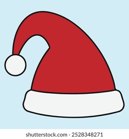 Ilustración vectorial de Sombrero de Santa. Sombrero de Papá Noel. Felices Navidades.