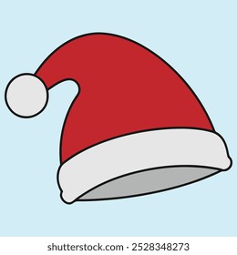 Santa Hat Vector Illustration. Santa Claus Hat. Merry Christmas.