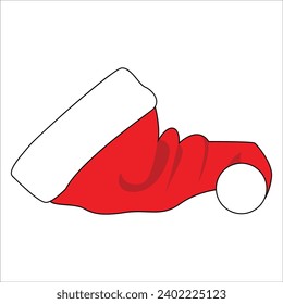 Santa hat vector illustration - doodle drawing