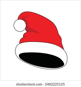 Santa hat vector illustration - doodle drawing