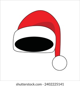 Santa hat vector illustration - doodle drawing