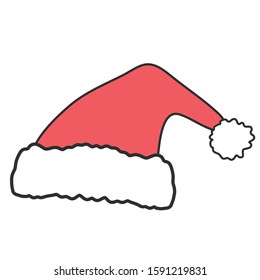Santa hat vector illustration, red, holiday