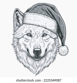 Santa Hat Vector Illustration Tshirt Design Logo Icon Christmas Greeting Card