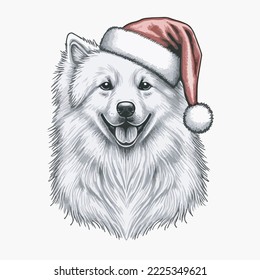 Santa Hat Vector Illustration Tshirt Design Logo Icon Christmas Greeting Card