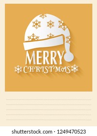Santa hat vector postcard design