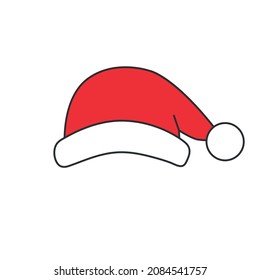 santa hat vector - a shaped covering for the head worn for warmth, as a fashion item, or as part of a uniform. Vector illustration