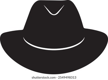 Design de ícone de silhueta de vetor de chapéu Santa com fundo branco.