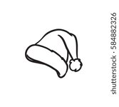 Santa hat vector sketch icon isolated on background. Hand drawn Santa hat icon. Santa hat sketch icon for infographic, website or app.