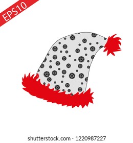 Santa hat vector sketch icon isolated on background. Hand drawn Santa hat icon. Santa hat sketch icon for infographic, website or app. eps10
