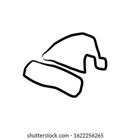 Santa hat vector sketch icon isolated on background. Hand drawn Santa hat icon. Santa hat sketch icon for infographic, website or app. eps 10