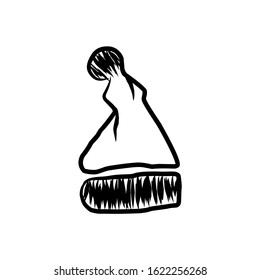 Santa hat vector sketch icon isolated on background. Hand drawn Santa hat icon. Santa hat sketch icon for infographic, website or app. eps 10