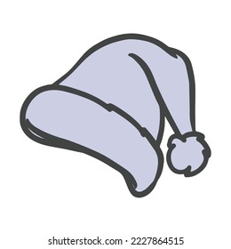 Santa hat vector sketch icon isolated on background. Hand drawn Santa hat icon. Santa hat sketch icon for infographic, website or app.
