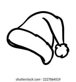 Santa hat vector sketch icon isolated on background. Hand drawn Santa hat icon. Santa hat sketch icon for infographic, website or app.