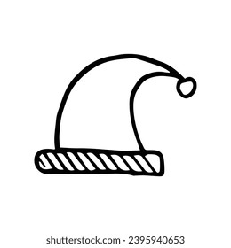 Santa hat vector sketch icon isolated on background