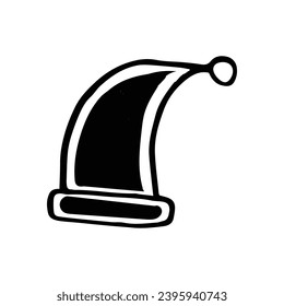 Santa hat vector sketch icon isolated on background