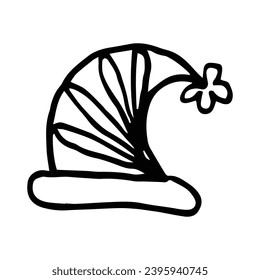 Weihnachtsmütze, Vektorgrafik Symbol einzeln auf Hintergrund