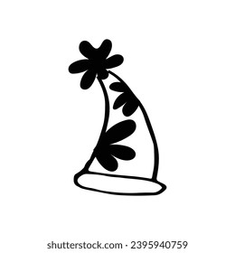 Santa hat vector sketch icon isolated on background