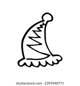 Weihnachtsmütze, Vektorgrafik Symbol einzeln auf Hintergrund