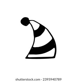 Santa hat vector sketch icon isolated on background