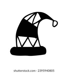 Icono de boceto vectorial Santa hat aislado en el fondo