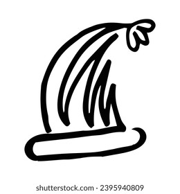 Santa hat vector sketch icon isolated on background