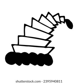 Icono de boceto vectorial Santa hat aislado en el fondo