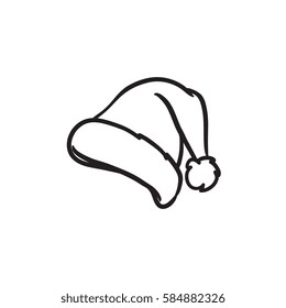 Santa hat vector sketch icon isolated background  Hand drawn Santa hat icon  Santa hat sketch icon for infographic  website app 