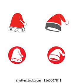 Santa hat vector template icons