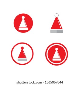 Santa hat vector template icons
