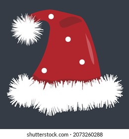 Santa hat with white fur and dots