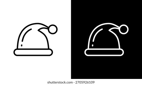 Design do conjunto de ícones brancos do Santa Hat