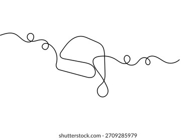 Santa hats continuous one line drawing minimalist outline illustration of festive holiday headwear art