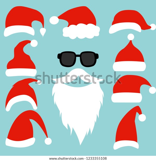 christmas hats and glasses