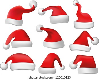 santa hats photo-realistic illustration