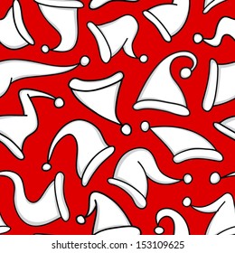 Santa hats. Seamless pattern.