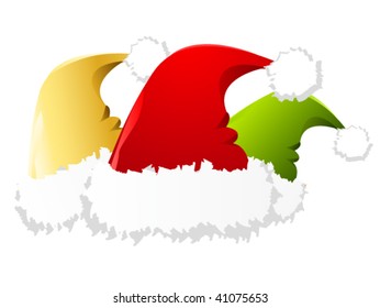santa hats vector