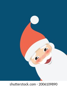 Santa Head Banner Flat Vector Cartoon Illustration