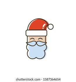 Santa head cute cartoon happy holiday vector