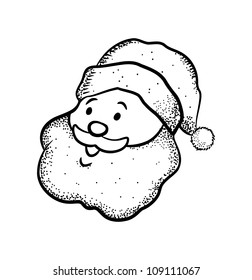 Santa head in doodle style