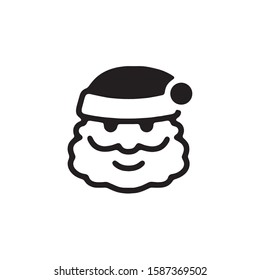 santa head icon design simple vector