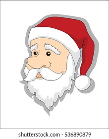 Santa head isolated on white background