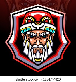 Santa head mascot. esport logo design