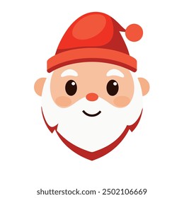 Santa head mascot icon , white background