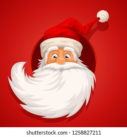 santa head on red