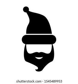 santa head solid black vector icon