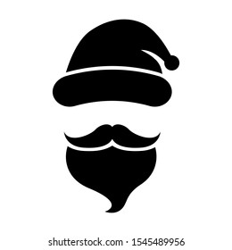 santa head solid black vector icon