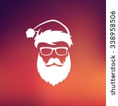 santa hipster cool vector sunglass claus face silhouette icon christmas vector hippie santa claus look contour with cool beard and glasses santa hipster cool vector sunglass claus face silhouette icon